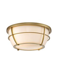 Quoizel Lighting - Chance - QZ-CHANCE-F-PNBR - Natural Brass Opal Glass 2 Light IP44 Bathroom Ceiling Flush Light