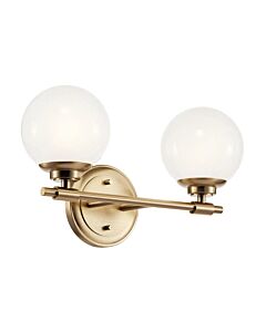 Kichler Lighting - Benno - KL-BENNO2-CPZ - Light Bronze Opal Glass 2 Light IP44 Bathroom Wall Light