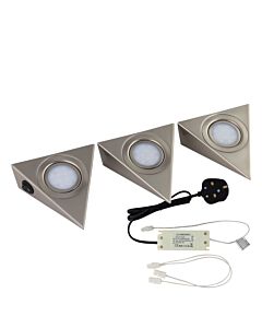 Puck - Brushed Steel LED Under Cabinet Kit