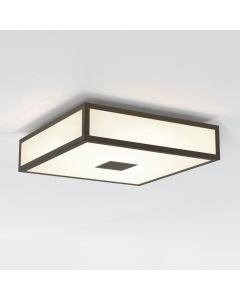 Astro Lighting - Mashiko Classic 300 Square - 1121079 - Bronze & White Glass 2 Light IP44 Bathroom Ceiling Flush Light