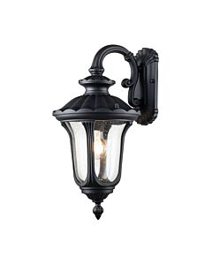 Elstead Lighting - Chicago - CC2-S-BK - Black Clear Seeded Glass IP44 Outdoor Wall Light