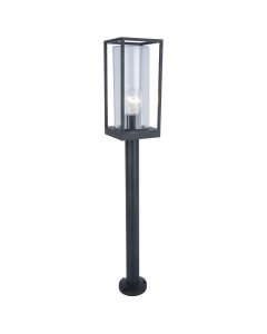 Lutec - Flair - 7288801012 - Black Clear Glass IP44 Outdoor Post Light