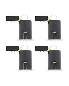 Set of 4 Fire Rated Chrome IP65 Bathroom Recessed Downlights