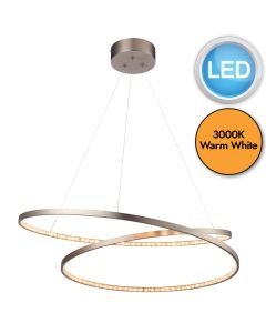 Endon Lighting - Eternity - 72969 - LED Nickel Clear Crystal Glass Ceiling Pendant Light