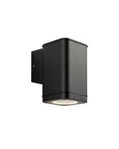 Endon Lighting - Milton - 96910 - Black Clear Glass IP44 Outdoor Wall Washer Light