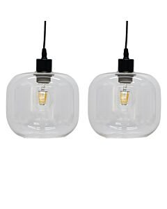 Set of 2 Bletch - Clear Glass Easy Fit Pendant Shades