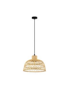 Eglo Lighting - Ausnby - 43285 - Black Natural Wood Ceiling Pendant Light