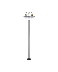 Eglo Lighting - Sirmione - 97288 - Black Gold White Glass 3 Light IP44 Outdoor Lamp Post