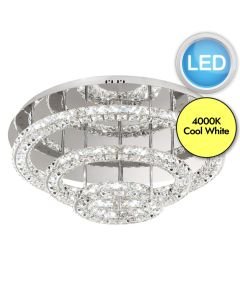 Eglo Lighting - Toneria - 39002 - LED Chrome Clear Glass Flush Ceiling Light