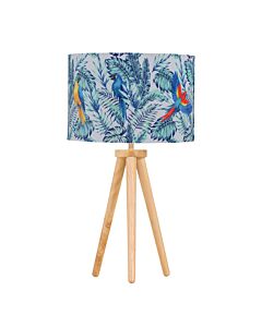 Voyage - Light Oak Table Lamp or Bedside Light with Parrot Shade
