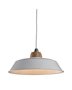 Jakob - Cream Metal and Wood Easy Fit Pendant Shade