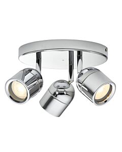 Saxby Lighting - Knight - 81571 - Chrome Clear Glass 3 Light IP44 Bathroom Ceiling Spotlight