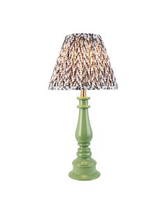 Endon Lighting - Myrtle & Leaf 25cm - 116331 - Green Warm Brass Grey Table Lamp With Shade