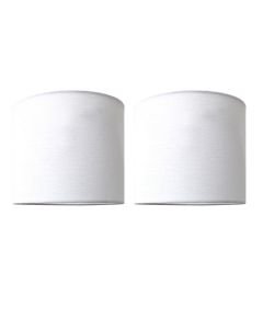 Set of 2 White Linen 20cm Pendant or Table Lamp Shade