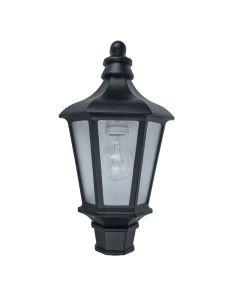Lutec - Cotswold - 5180601012 - Black Clear Glass IP44 Outdoor Half Lantern Wall Light