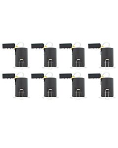Set of 8 Fire Rated Chrome IP65 Bathroom Recessed Downlights