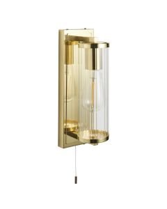 Tribe - Satin Brass Pull Cord Bathroom Wall Light