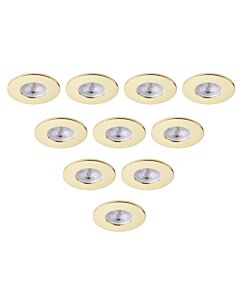 Saxby Lighting - Set of 10 Saxby ShieldONE 65 - 113278 & 113321 - Brass Fixed Recessed Fire Rated Ceiling Downlights