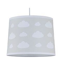 Clouds - Light Grey Easy Fit Fabric Pendant Shade