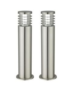 Set of 2 Bloom - Brushed Stainless Steel Outdoor Post Lights