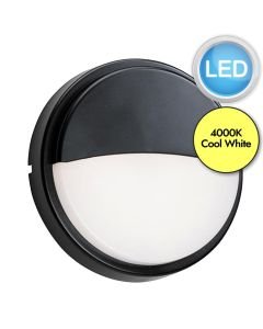 Saxby Lighting - Rond - 78852 & 78622 - LED Black Opal IP54 Eyelid Bezel Outdoor Bulkhead Light
