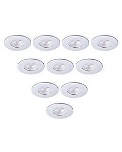 Saxby Lighting - Set of 10 Saxby ShieldONE 65 - 113277 & 113319 - Antique Silver Fixed Recessed Fire Rated Ceiling Downlights