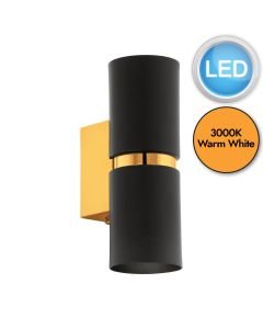 Eglo Lighting - Passa - 95364 - LED Black Gold 2 Light Wall Washer Light
