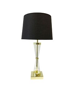 Gold Plated Table Touch Light with Black Cotton Fabric Shade