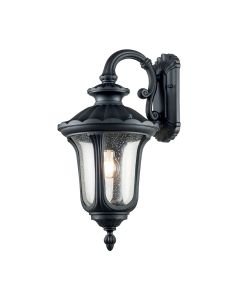 Elstead Lighting - Chicago - CC2-M-BK - Black Clear Seeded Glass IP44 Outdoor Wall Light