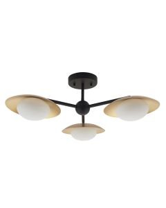 Kenmore - Dark Bronze and Gold 3 Light Fitting
