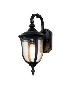 Elstead Lighting - Cleveland - CL2-S - Weathered Bronze Clear Seeded Glass IP44 Outdoor Wall Light