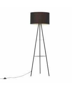 Leighton - Black Tripod Shelved Floor Lamp