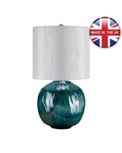 Elstead Lighting - Blue Globe - BLUE-GLOBE-TL - Blue Grey Ceramic Table Lamp With Shade