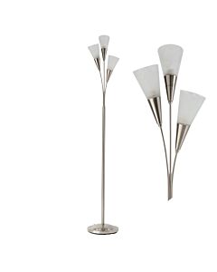 Bally - Satin Nickel with Alabaster Shades Floor Lamp