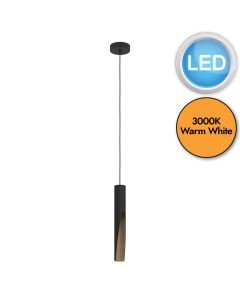 Eglo Lighting - Barbotto - 900874 - LED Black Wood Ceiling Pendant Light