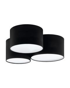 Eglo Lighting - Pastore 2 - 99508 - White Black 3 Light Flush Ceiling Light