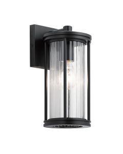 Kichler Lighting - Barras - KL-BARRAS2-S-BK - Black Clear Glass IP44 Outdoor Wall Light
