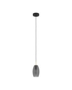 Eglo Lighting - Batista - 900507 - Black Brushed Brass Grey Glass Ceiling Pendant Light