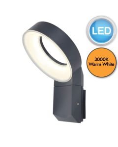 Lutec - Meridian - 5616302118 - LED Dark Grey Opal IP54 Outdoor Wall Light