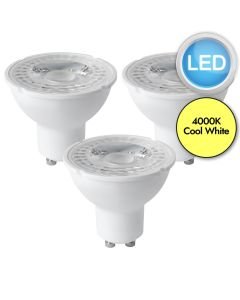 3 x 5W LED GU10 Dimming Light Bulbs - Cool White