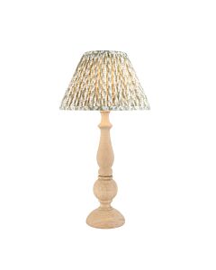 Endon Lighting - Hidcote & Leaf 30cm - 114748 - Natural Wood Aged Brass Green Table Lamp With Shade