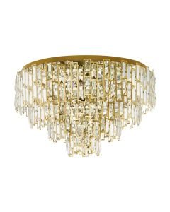 Eglo Lighting - Calmeilles - 39612 - Brass Clear Glass 10 Light Flush Ceiling Light