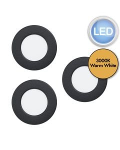 Eglo Lighting - Set of 3 Fueva 5 - 99146 - LED Black White Recessed Ceiling Downlights
