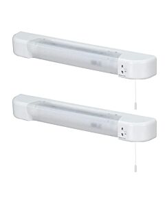 Set of 2 White - Chrome Bathroom Shaver Lights