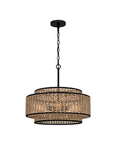 Quoizel Lighting - Teton - QZ-TETON-5P-MBK - Black Rope 5 Light Ceiling Pendant Light