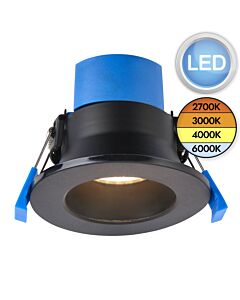 Saxby Lighting - ShieldPRO Anti Glare - 112542 - LED Black Clear IP65 Bathroom Recessed Fire Rated Ceiling Downlight