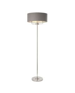 Endon Lighting - Highclere - 94378 - Nickel Charcoal 3 Light Floor Lamp