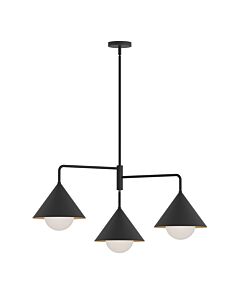 Elstead Lighting - Remyck - ALM-REMYCK3-BK - Black Opal Glass 3 Light Ceiling Pendant Light
