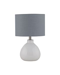 Tuscan - White Ceramic Lamp with Grey Shade