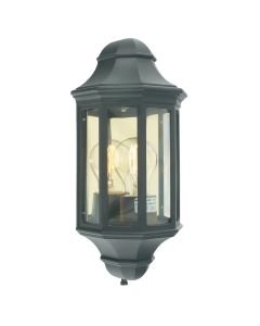 Norlys Lighting - Malaga Mini - M8-2-MINI-BLACK - Black Clear IP44 Outdoor Half Lantern Wall Light